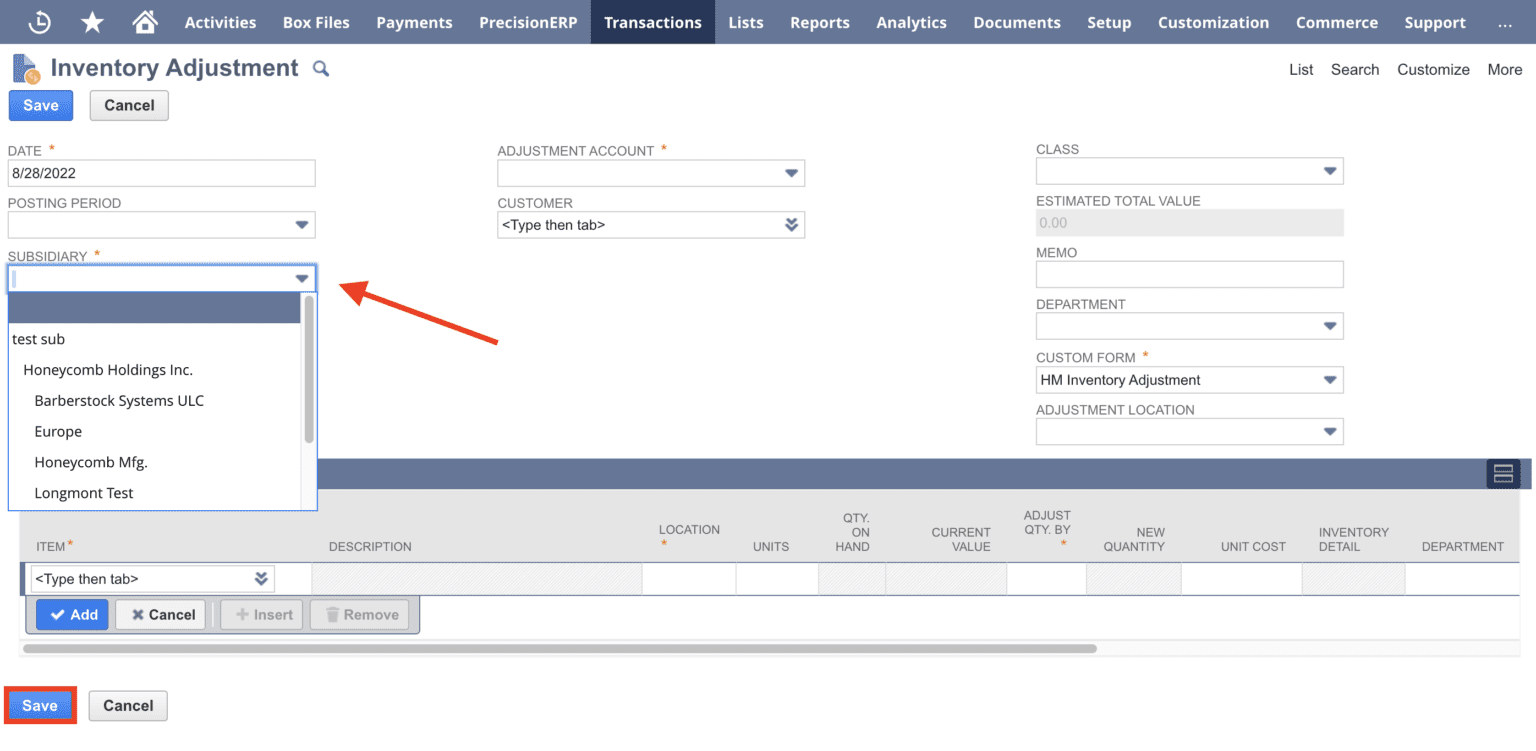 Inventory Adjustment | Suite Answers That Work