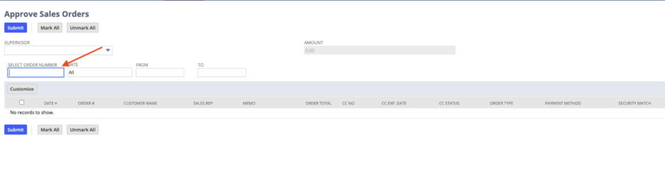 Approve a Sales Order from this screen